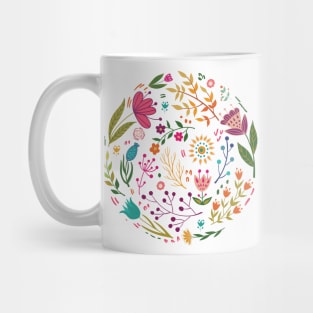 colorful illustration with beautiful cat and flowers #7 Mug